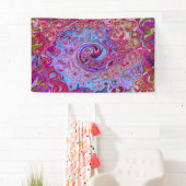 Retro Groovy Abstrakt Lavender und Magenta Swirl Banner (Insitu)