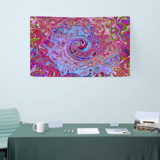 Retro Groovy Abstrakt Lavender und Magenta Swirl Banner (Messeveranstaltung)