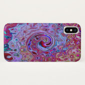 Retro Groovy Abstrakt Lavender und Magenta Swirl Case-Mate iPhone Hülle (Rückseite (Horizontal))
