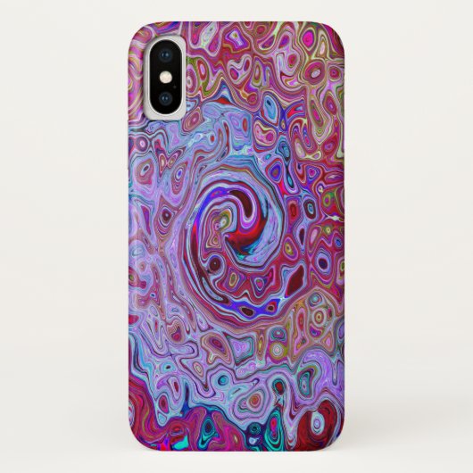 Retro Groovy Abstrakt Lavender und Magenta Swirl Case-Mate iPhone Hülle (Rückseite)