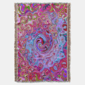Retro Groovy Abstrakt Lavender und Magenta Swirl Decke (Vorderseite Vertikal)