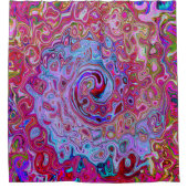Retro Groovy Abstrakt Lavender und Magenta Swirl Duschvorhang (Vorderseite)