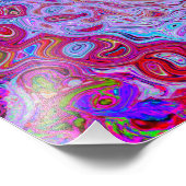 Retro Groovy Abstrakt Lavender und Magenta Swirl Fotodruck (Ecke)