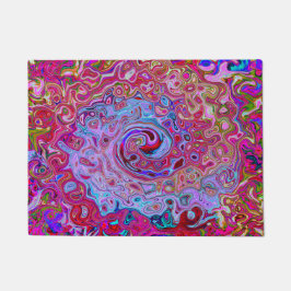 Retro Groovy Abstrakt Lavender und Magenta Swirl Fußmatte