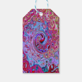 Retro Groovy Abstrakt Lavender und Magenta Swirl Geschenkanhänger