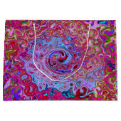 Retro Groovy Abstrakt Lavender und Magenta Swirl Große Geschenktüte (Vorderseite)