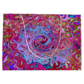 Retro Groovy Abstrakt Lavender und Magenta Swirl Große Geschenktüte (Rückseite)