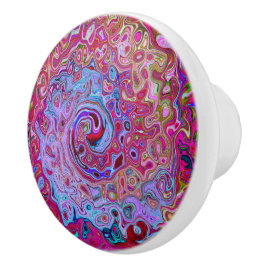 Retro Groovy Abstrakt Lavender und Magenta Swirl Keramikknauf