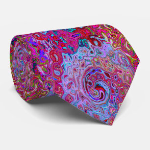 Retro Groovy Abstrakt Lavender und Magenta Swirl Krawatte