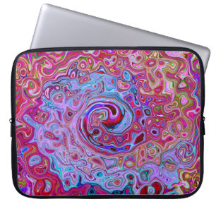 Retro Groovy Abstrakt Lavender und Magenta Swirl Laptopschutzhülle