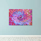 Retro Groovy Abstrakt Lavender und Magenta Swirl Leinwanddruck (Insitu (Holzboden))