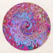 Retro Groovy Abstrakt Lavender und Magenta Swirl Runder Pappuntersetzer (Vorderseite)
