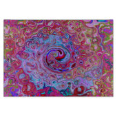 Retro Groovy Abstrakt Lavender und Magenta Swirl Schneidebrett (Vorderseite)