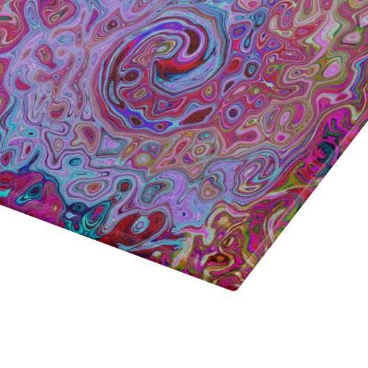 Retro Groovy Abstrakt Lavender und Magenta Swirl Schneidebrett (Ecke)