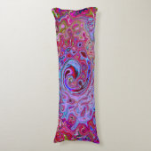 Retro Groovy Abstrakt Lavender und Magenta Swirl Seitenschläferkissen (Vorderseite Vertikal)