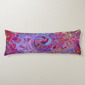 Retro Groovy Abstrakt Lavender und Magenta Swirl Seitenschläferkissen (Vorderseite)