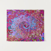 Retro Groovy Abstrakt Lavender und Magenta Swirl Wandteppich (Vorderseite (Horizontal))