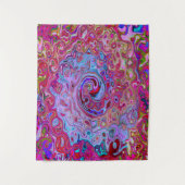 Retro Groovy Abstrakt Lavender und Magenta Swirl Wandteppich (Vorderseite)