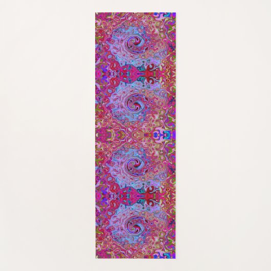 Retro Groovy Abstrakt Lavender und Magenta Swirl Yogamatte (Vorderseite)