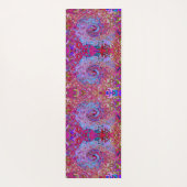 Retro Groovy Abstrakt Lavender und Magenta Swirl Yogamatte (Rückseite)