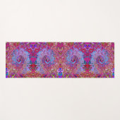 Retro Groovy Abstrakt Lavender und Magenta Swirl Yogamatte (Vorderseite (Horizontal))
