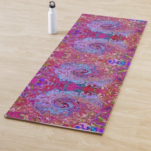 Retro Groovy Abstrakt Lavender und Magenta Swirl Yogamatte (Beispiel)