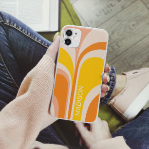Retro Groovy Abstrakt Peach Orange Yellow Name Case-Mate iPhone Hülle