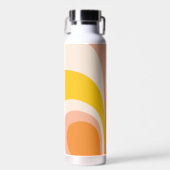 Retro Groovy Abstrakt Peach Orange Yellow Name Trinkflasche (Vorne)