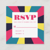 Retro Groovy Abstrakt Rainbow Wedding Begleitkarte (Vorderseite)