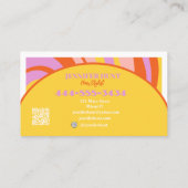 Retro Groovy Abstrakt Wavy QR Code Social Media Visitenkarte (Rückseite)