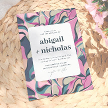 Retro Groovy Abstrakte einmalige Hochzeit