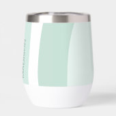 Retro Groovy Abstrakter Aquamariner grüner Creme I (Rückseite)