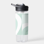 Retro Groovy Abstrakter Aquamariner grüner Creme I Trinkflasche (Rechts)