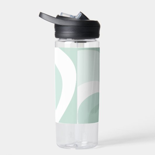 Retro Groovy Abstrakter Aquamariner grüner Creme I Trinkflasche (Rechts)