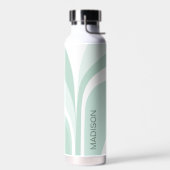 Retro Groovy Abstrakter Aquamariner grüner Creme I Trinkflasche (Links)