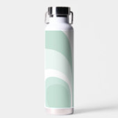 Retro Groovy Abstrakter Aquamariner grüner Creme I Trinkflasche (Vorne)