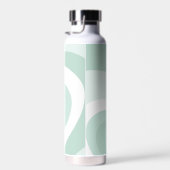 Retro Groovy Abstrakter Aquamariner grüner Creme I Trinkflasche (Rechts)