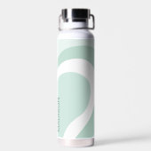 Retro Groovy Abstrakter Aquamariner grüner Creme I Trinkflasche (Rückseite)