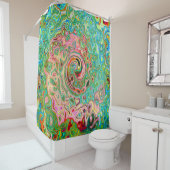 Retro Groovy Abstrakter Regenbogenwirbel Duschvorhang (Beispiel)