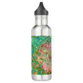 Retro Groovy Abstrakter Regenbogenwirbel Edelstahlflasche (Links)
