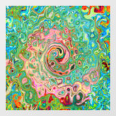 Retro Groovy Abstrakter Regenbogenwirbel Fensteraufkleber (Blatt)