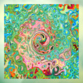 Retro Groovy Abstrakter Regenbogenwirbel Fensteraufkleber (Blatt 3)