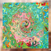 Retro Groovy Abstrakter Regenbogenwirbel Fensteraufkleber (Blatt 2)