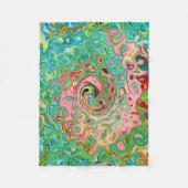 Retro Groovy Abstrakter Regenbogenwirbel Fleecedecke (Vorderseite)