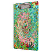 Retro Groovy Abstrakter Regenbogenwirbel Klemmbrett (Links)