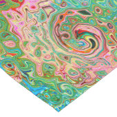 Retro Groovy Abstrakter Regenbogenwirbel Kurzer Tischläufer (Ecke)