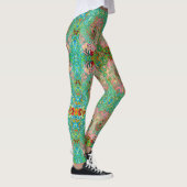 Retro Groovy Abstrakter Regenbogenwirbel Leggings (Rechts)