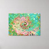 Retro Groovy Abstrakter Regenbogenwirbel Leinwanddruck (Vorderseite)