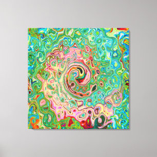 Retro Groovy Abstrakter Regenbogenwirbel Leinwanddruck