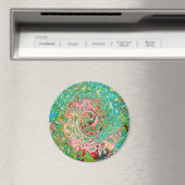 Retro Groovy Abstrakter Regenbogenwirbel Magnet (In Situ (Geschirrspüler))